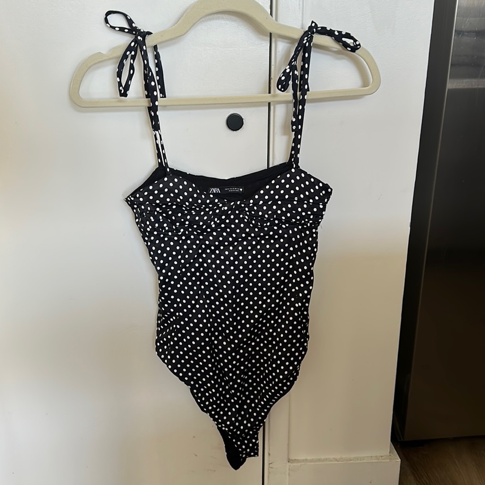 Zara bodysuit black and white